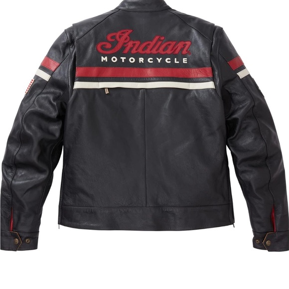 Indian Motorcycle - Black Leather Jacket - Picture 3 of 15